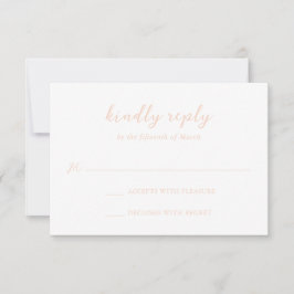Madison Peach Elegant Wedding RSVP Kaartje