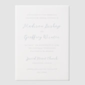 Madison Powder Blauw Elegant Huwelijk Vellum Uitnodigingen (Voorkant)