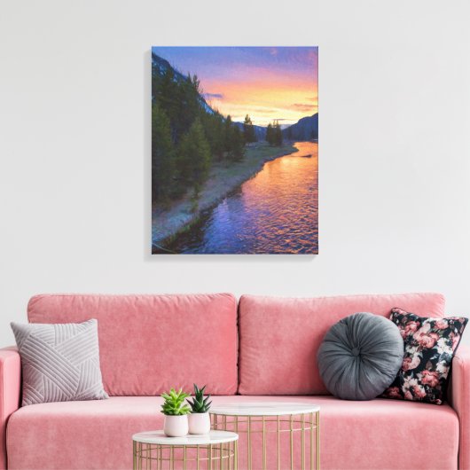 Madison River Sunset Canvas Afdruk (Insitu (Woonkamer))