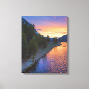 Madison River Sunset Canvas Afdruk