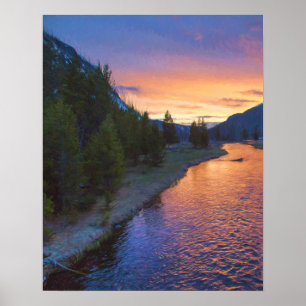 Madison River Sunset Poster
