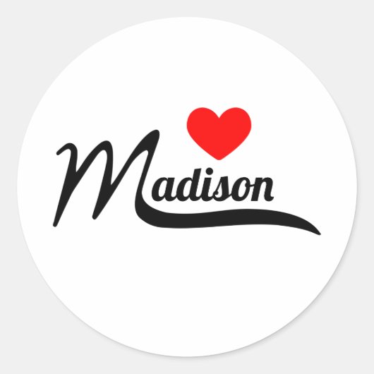 Madison Ronde Sticker (Voorkant)