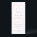 Madison Roze Elegante Huwelijk Menu<br><div class="desc">Klassieke stijl bruiloft menu's met een eenvoudige maar elegante ontwerp met uw namen in het script en uw gegevens in serif lettertypen.</div>