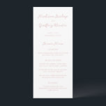 Madison Roze Elegante Huwelijk Menu<br><div class="desc">Klassieke stijl bruiloft menu's met een eenvoudige maar elegante ontwerp met uw namen in het script en uw gegevens in serif lettertypen.</div>