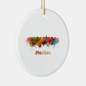 Madison skyline in waterverf keramisch ornament (Rechts)