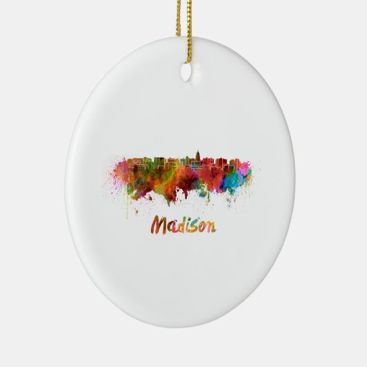 Madison skyline in waterverf keramisch ornament (Rechts)