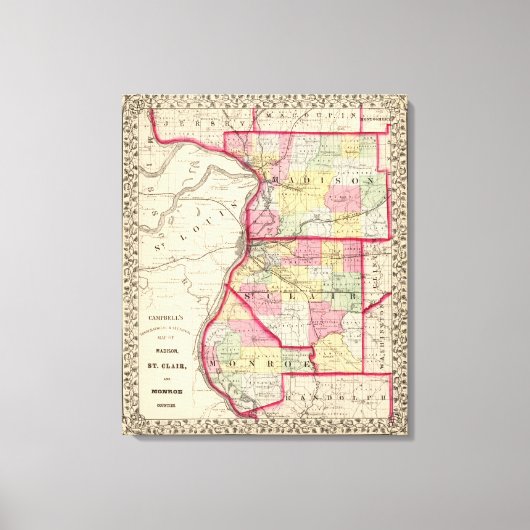 Madison, St Clair, provincie Monroe Canvas Afdruk (Voorkant)