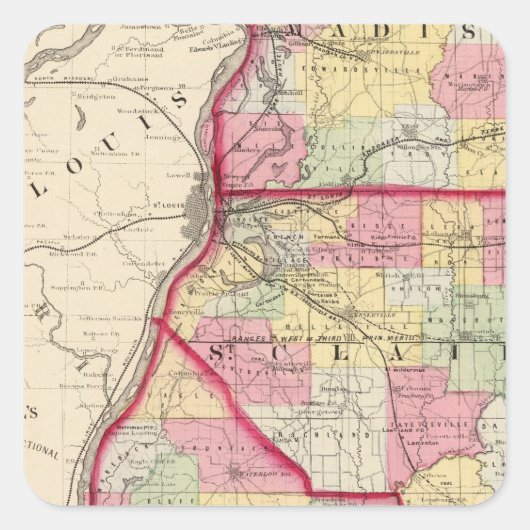 Madison, St Clair, provincie Monroe Vierkante Sticker (Voorkant)
