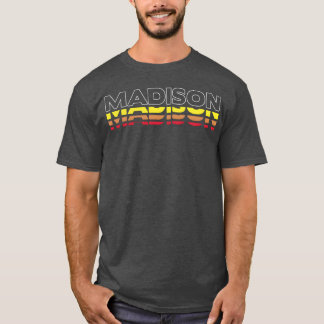 Madison Voornaam Grappige Vintage Zonsondergang Ma T-shirt