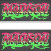 Madison Vorname Name Graffiti Aufkleber Sticker (Voorkant)