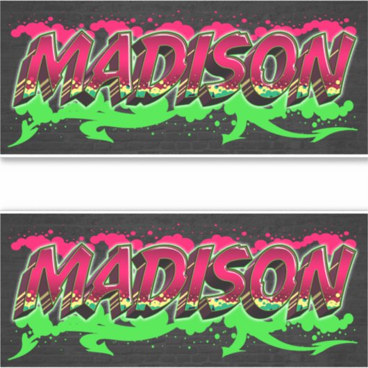 Madison Vorname Name Graffiti Aufkleber Sticker (Voorkant)