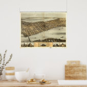 Madison WI 1867 Antiek Panorama Poster (Keuken)
