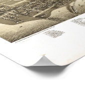 Madison WI 1885 Antiek Panorama Poster (Hoek)