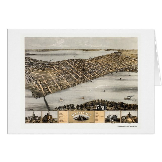 Madison, WI Panoramic Map - 1867 (Voorkant Horizontaal)