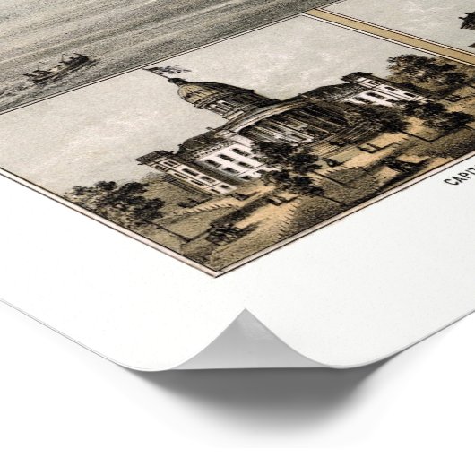 Madison, WI Panoramic Map - 1867 Poster (Hoek)