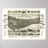 Madison, WI Panoramic Map - 1885 Poster (Voorkant)