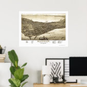 Madison, WI Panoramic Map - 1885b Poster (Thuiskantoor)