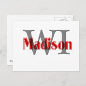 madison wi red briefkaart (Voorkant / Achterkant)