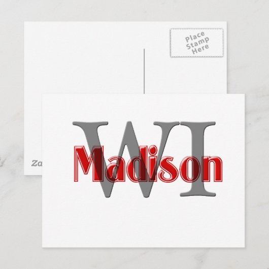 madison wi red briefkaart (Voorkant / Achterkant)