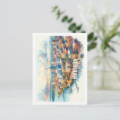 Madison Wisconsin Beroemde Reizen waterverf Briefkaart (Staand voorkant)