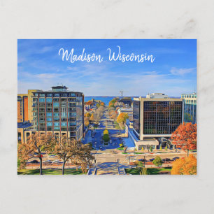 Madison, Wisconsin Briefkaart Sky Uitzicht