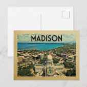 Madison Wisconsin Briefkaart Vintage Travel (Voorkant / Achterkant)