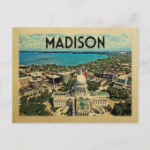 Madison Wisconsin Briefkaart Vintage Travel (Voorkant)