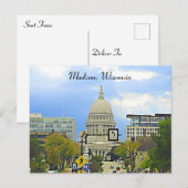 Madison, Wisconsin Capitol Building Briefkaart (Voorkant / Achterkant)