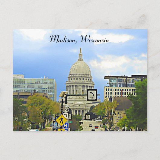 Madison, Wisconsin Capitol Building Briefkaart (Voorkant)