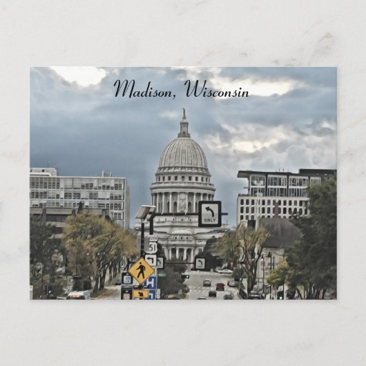 Madison, Wisconsin Capitol Building Briefkaart (Voorkant)