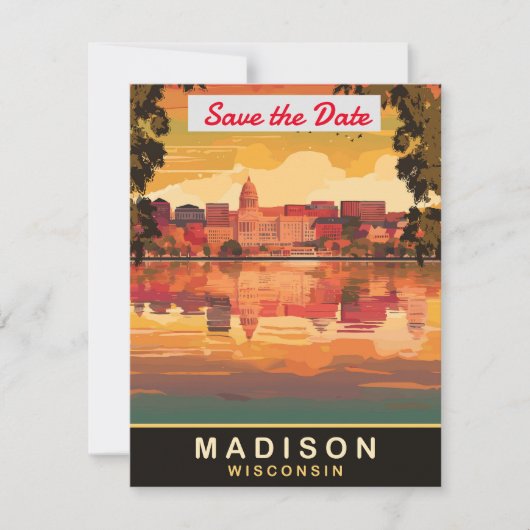 Madison Wisconsin Capitol Trouw Uitnodiging (Voorkant)