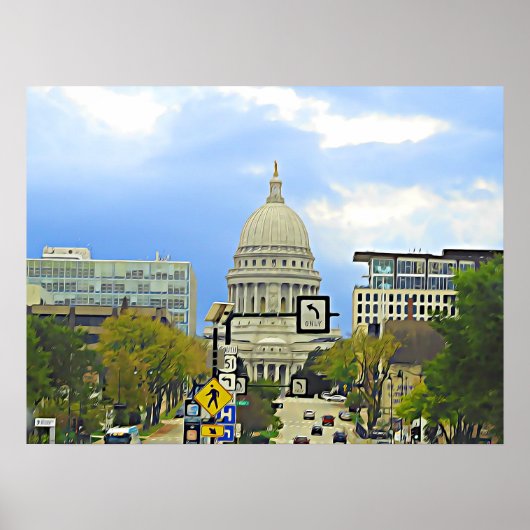 Madison Wisconsin, Digital Art, Wall Art Poster (Voorkant)