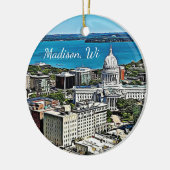 Madison, Wisconsin Fotografie kerstfeestdag Keramisch Ornament (Links)