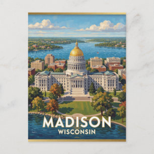 Madison Wisconsin Gouden Koepel Reizen Briefkaart
