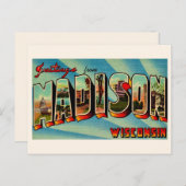 Madison Wisconsin Groet Ansichtkaart Briefkaart (Voorkant / Achterkant)