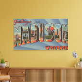 Madison, Wisconsin - Grote letterscènes Canvas Afdruk (Insitu (Woonkamer))