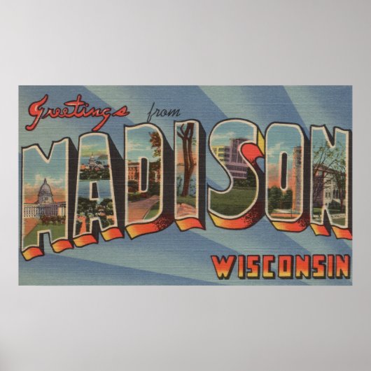 Madison, Wisconsin - Grote letterscènes Poster (Voorkant)