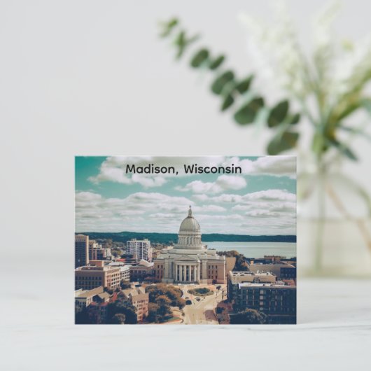 Madison, Wisconsin, het Capitool Briefkaart (Staand voorkant)