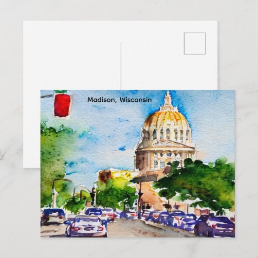 Madison, Wisconsin, het Capitool Vintage Briefkaart (Voorkant / Achterkant)