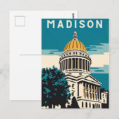 Madison, Wisconsin, het Capitool Vintage Briefkaart (Voorkant / Achterkant)