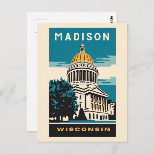 Madison, Wisconsin, het Capitool Vintage Briefkaart (Voorkant / Achterkant)