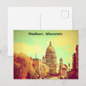 Madison, Wisconsin, het Capitool Vintage Briefkaart (Voorkant / Achterkant)