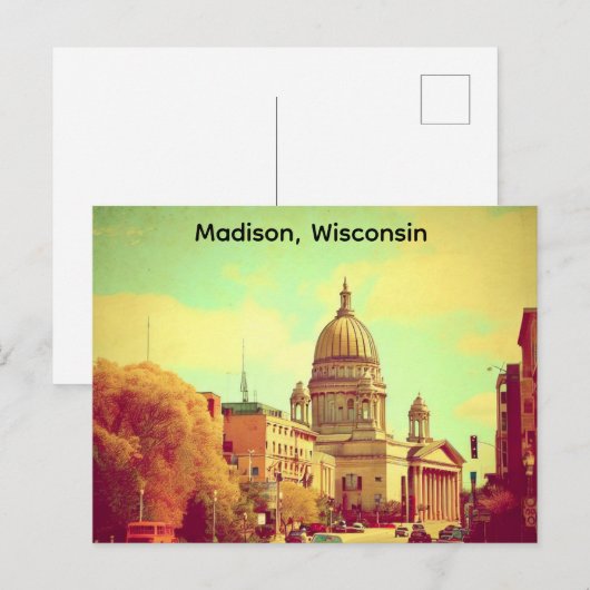 Madison, Wisconsin, het Capitool Vintage Briefkaart (Voorkant / Achterkant)