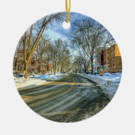 Madison, Wisconsin Kaas Hoofd Kerst Keepsake Keramisch Ornament