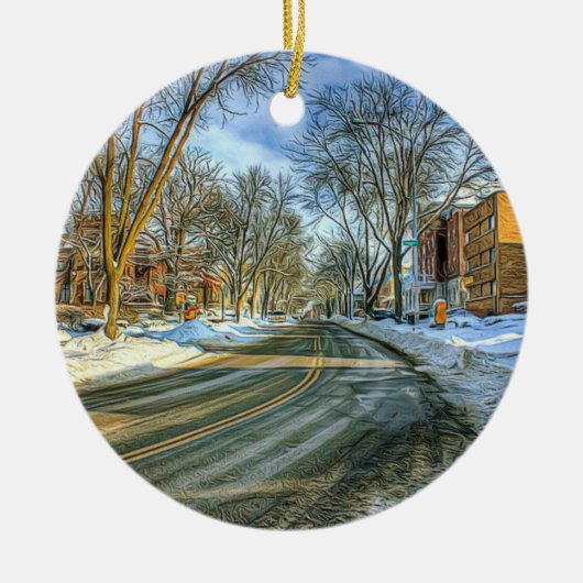 Madison, Wisconsin Kaas Hoofd Kerst Keepsake Keramisch Ornament (Voorkant)