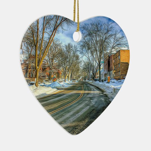 Madison, Wisconsin Kaas Hoofd Kerst Keepsake Keramisch Ornament (Rechts)