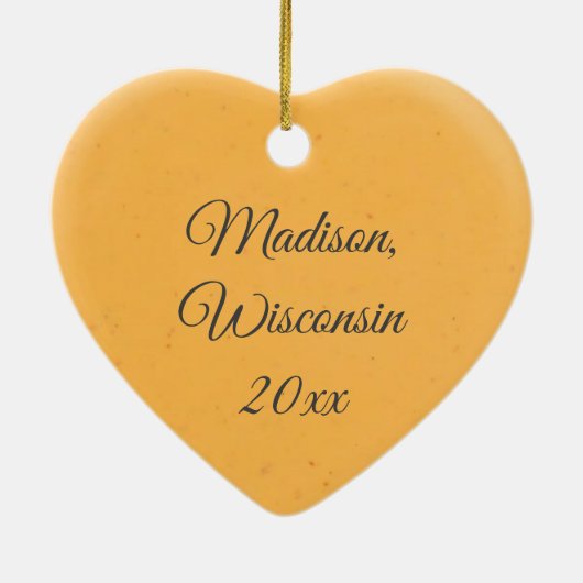 Madison, Wisconsin Kaas Hoofd Kerst Keepsake Keramisch Ornament (Achterkant)