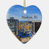Madison, Wisconsin Kaas Hoofd Kerst Keepsake Keramisch Ornament (Rechts)