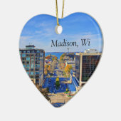 Madison, Wisconsin Kaas Hoofd Kerst Keepsake Keramisch Ornament (Links)