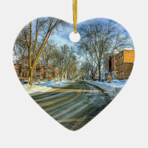 Madison, Wisconsin Kaas Hoofd Kerstmis Keramisch Ornament